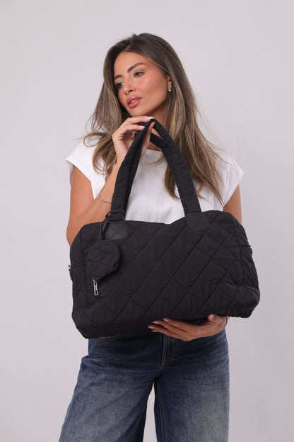 Mira Puffer Bag - Black