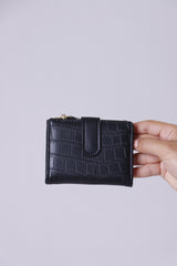 Crocodile Small Wallet - Black