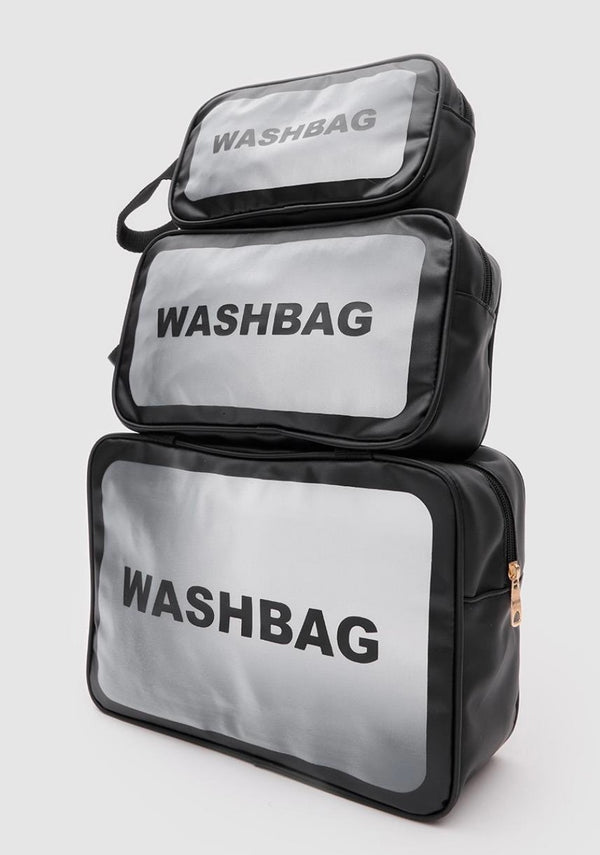 Wash Bag 3pc Set - Black