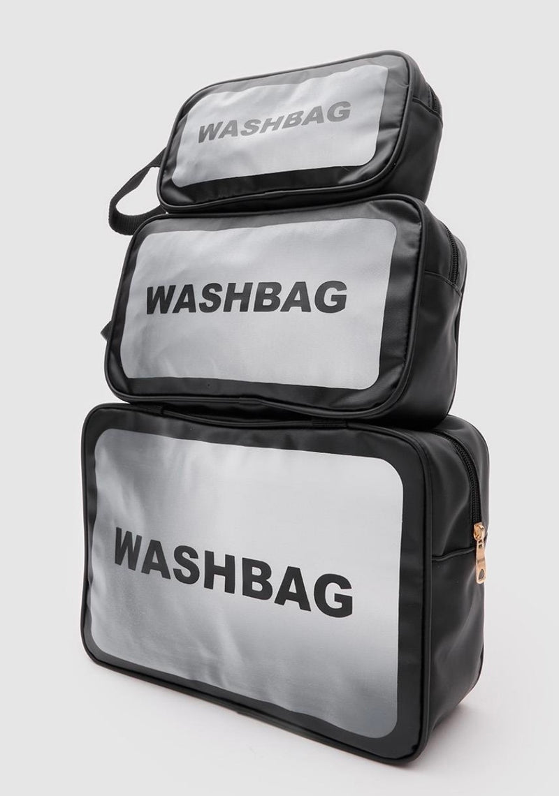 Wash Bag 3pc Set - Black