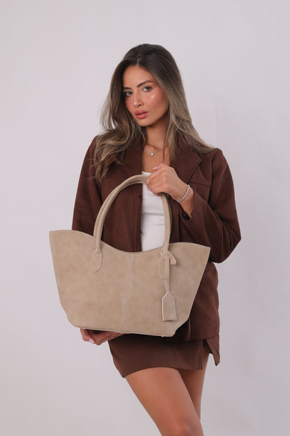 Morgana Bag - Suede Beige