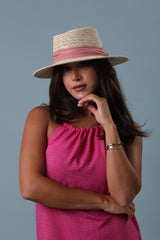 Pink Band Straw Hat