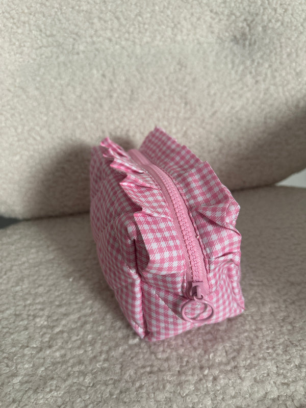 Ruffle Cosmetic Pouch - Pink