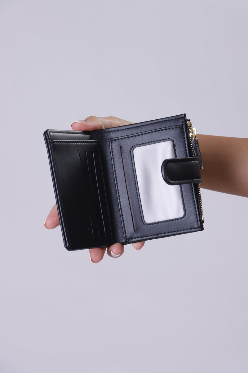 Crocodile Small Wallet - Black