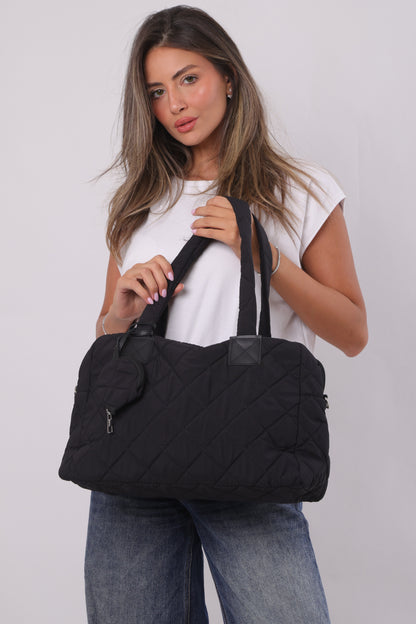 Mira Puffer Bag - Black