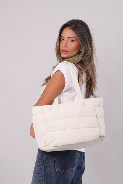 Poppy Puffer Bag - Offwhite
