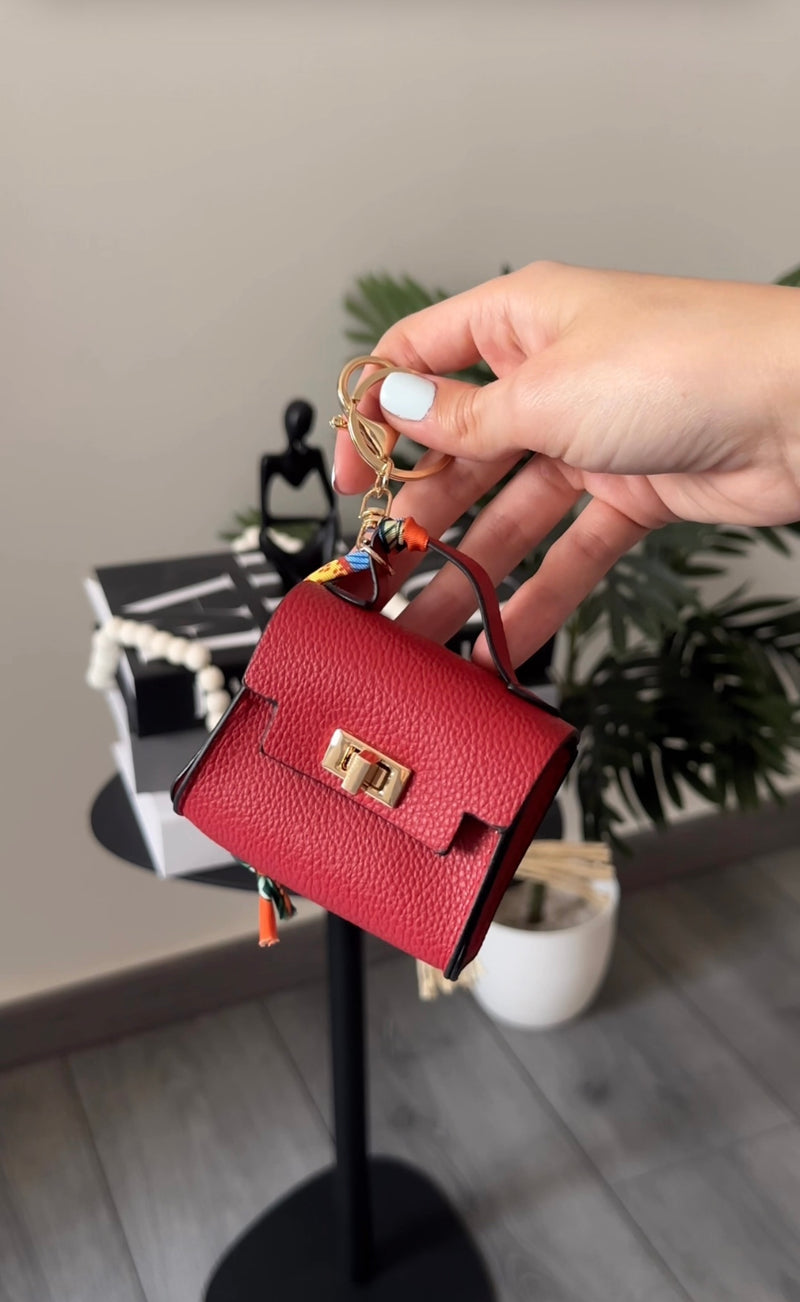 Designer Bag Charm - Red
