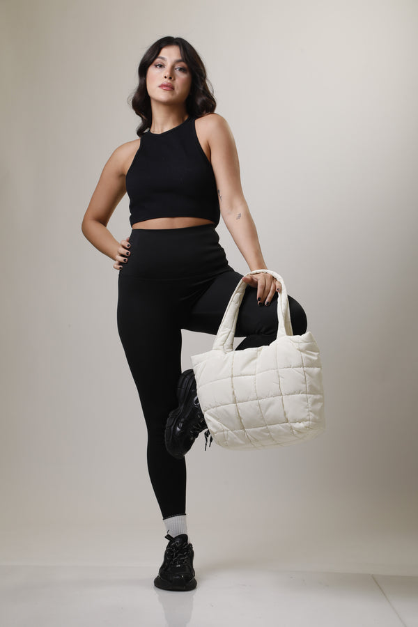 Quilted Tote Bag - Offwhite