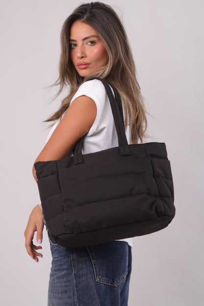 Poppy Puffer Bag - Black