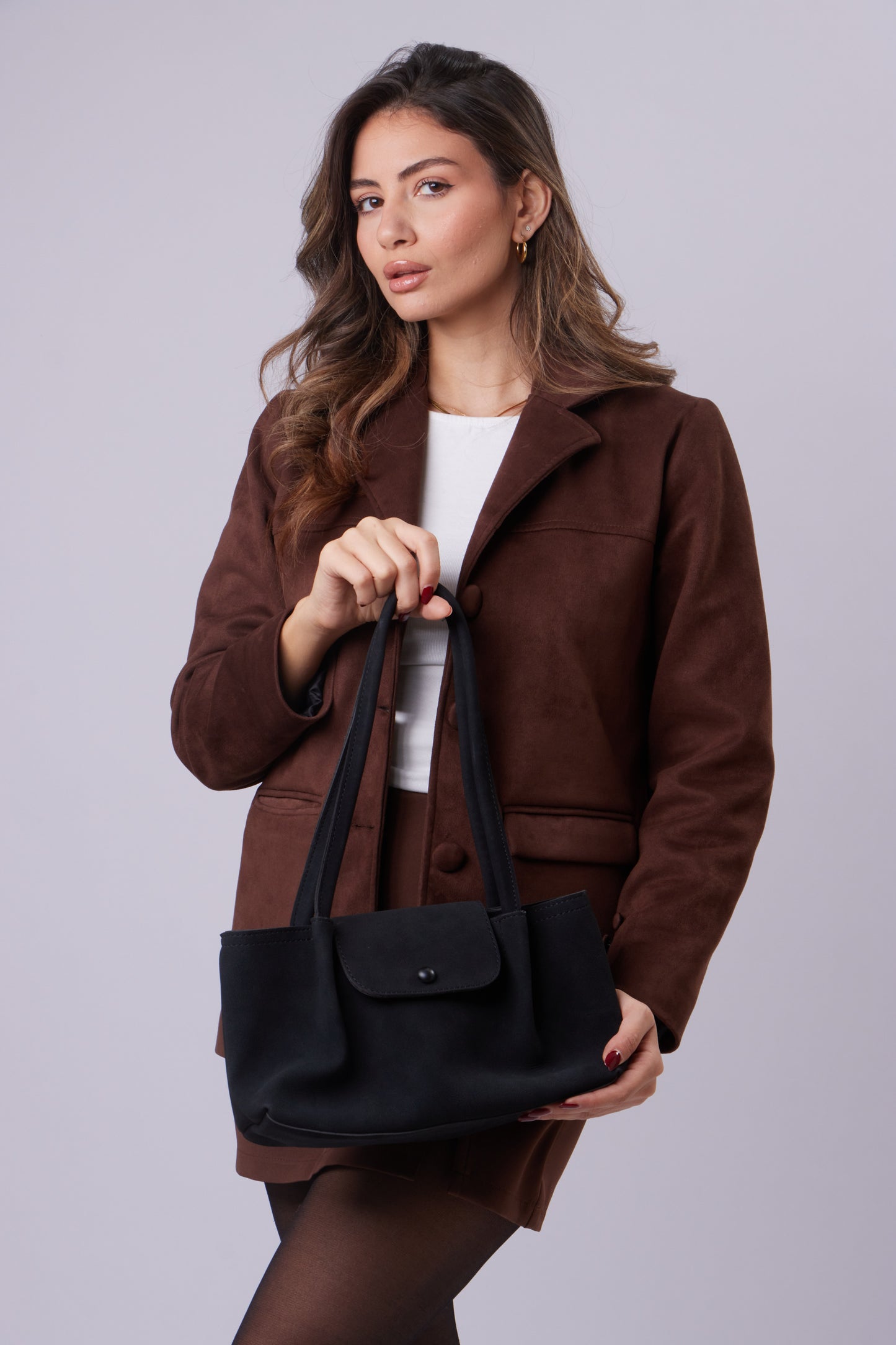 Talia Bag - Suede Black