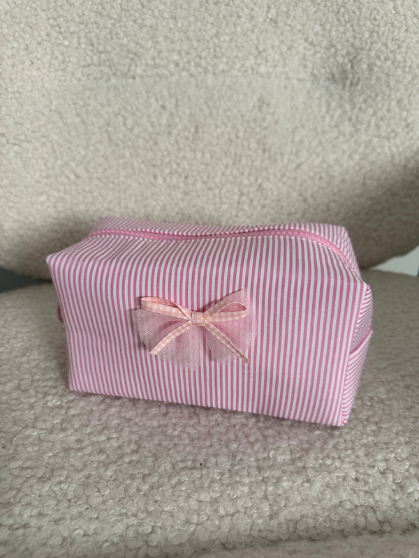 Bow Cosmetic Pouch - Pink