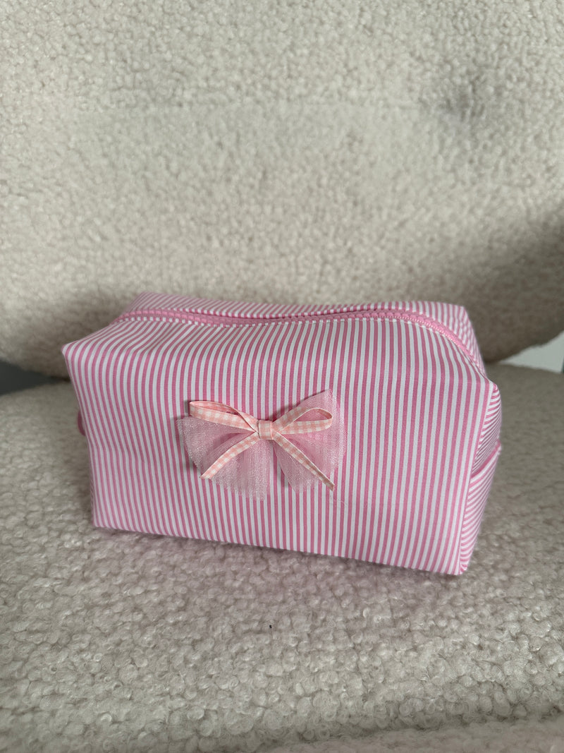 Bow Cosmetic Pouch - Pink