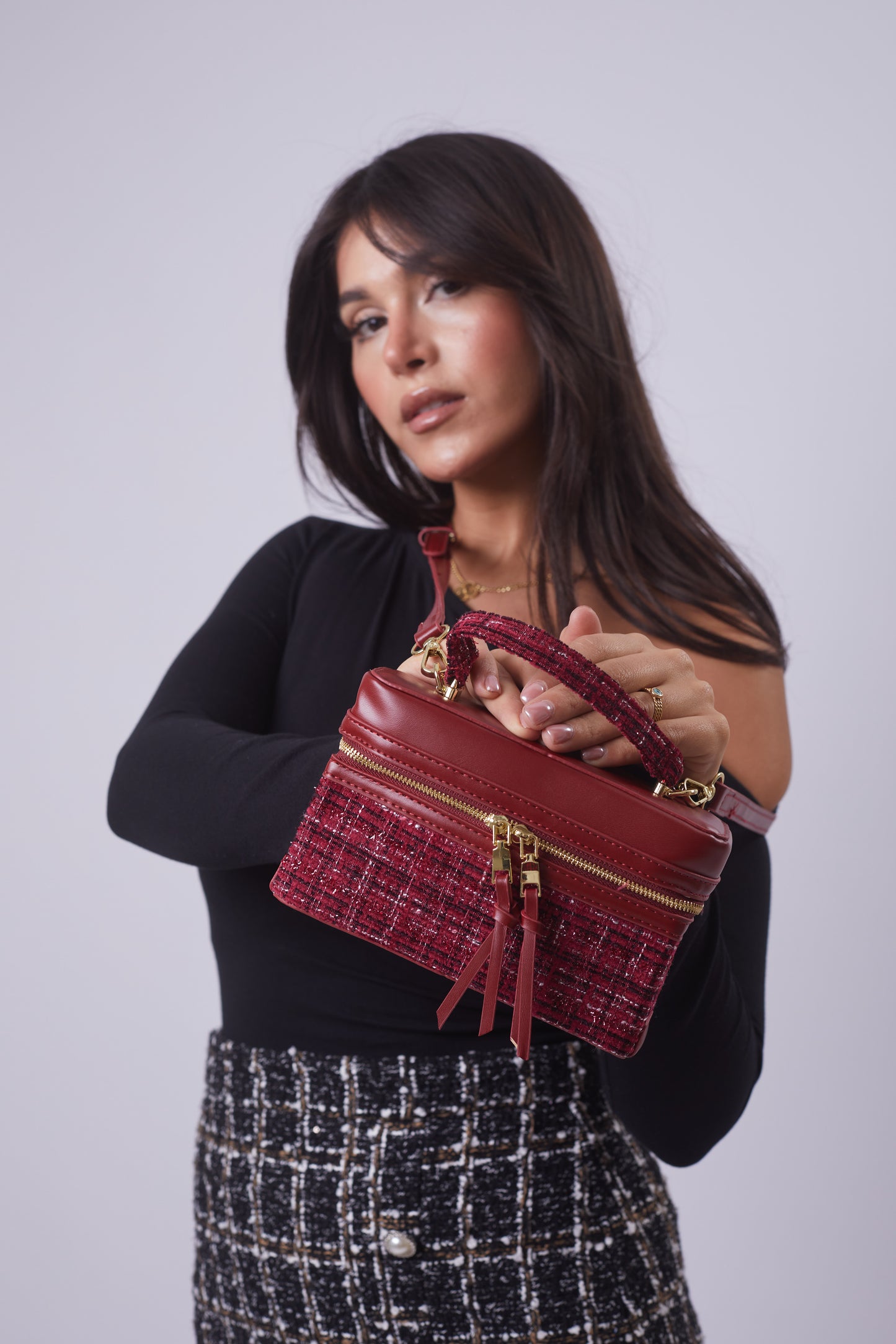 Nara Bag - Plaid Burgundy