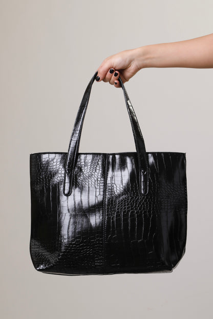 Clio Bag - Crocodile Black