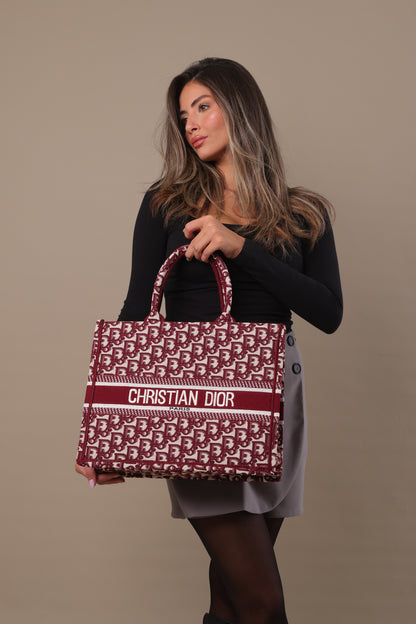 CD Medium Tote Bag - Burgundy