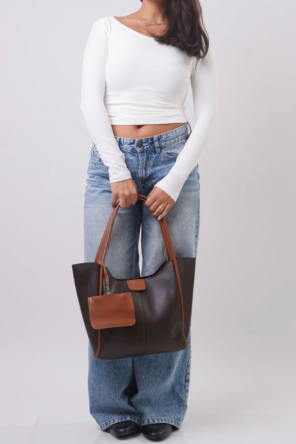 Katy Bag - Brown + Havane