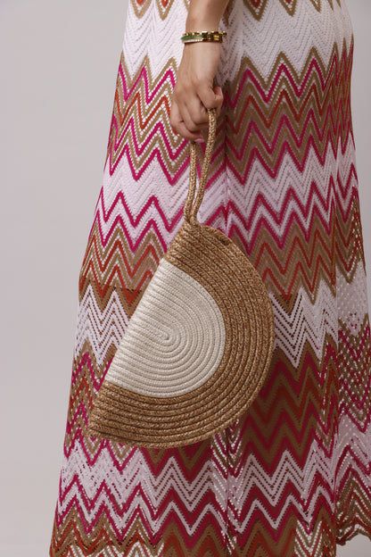 Kai Clutch - Tan & white