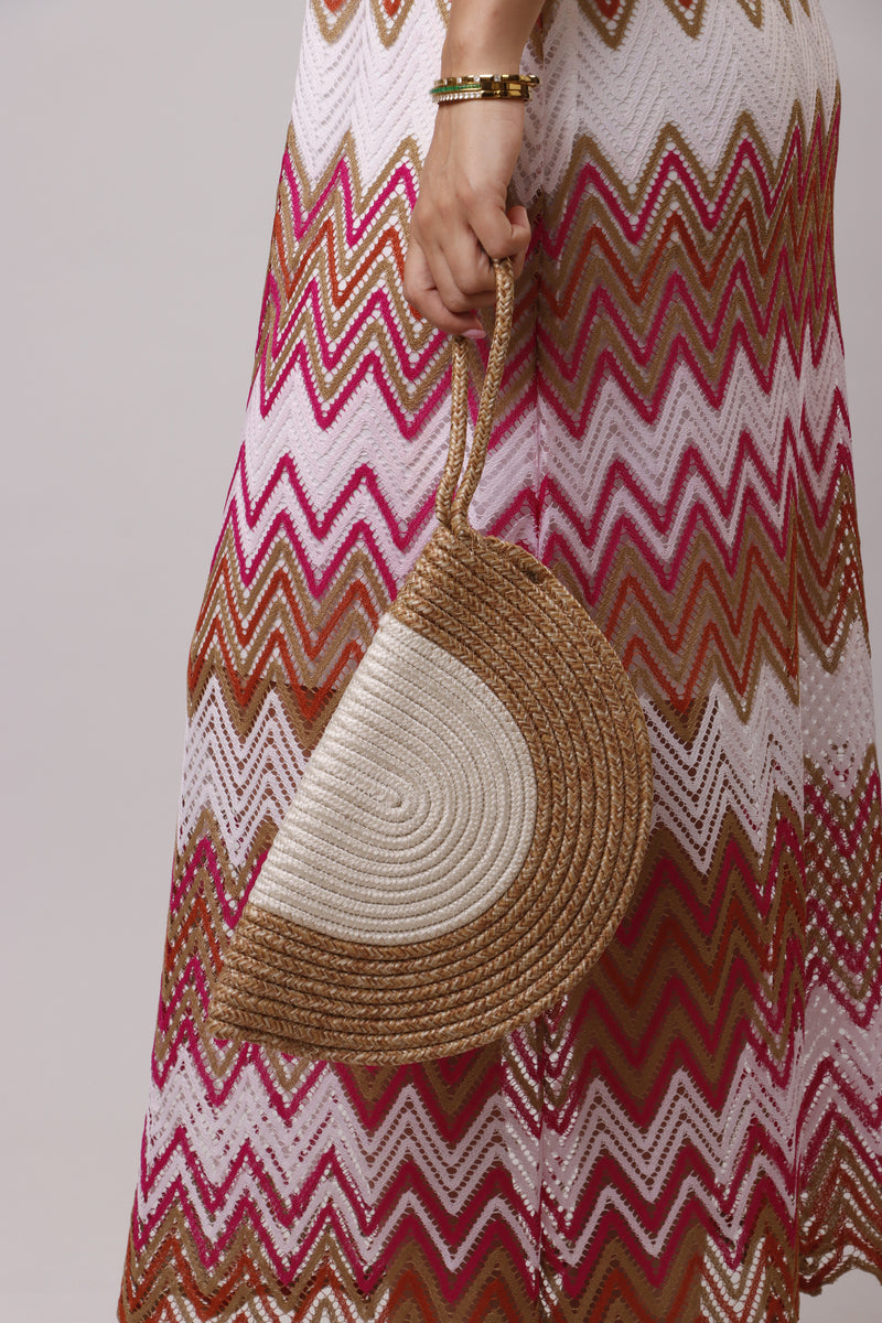 Kai Clutch - Tan & white