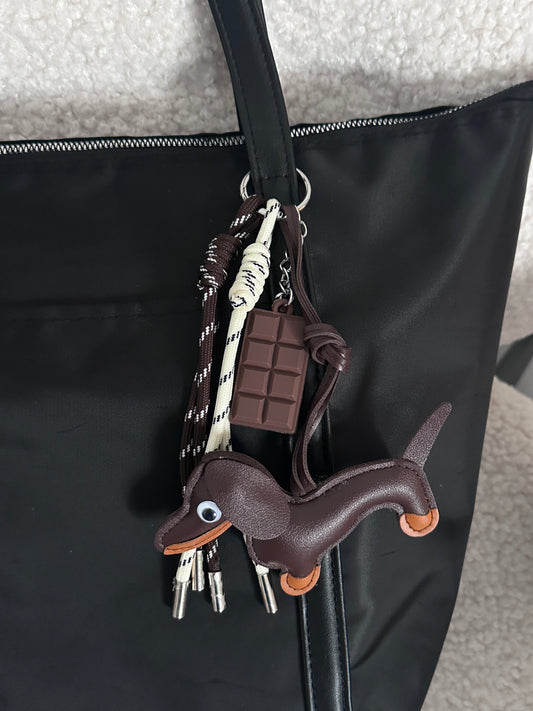 Dachshund Brown&White Bag Charm