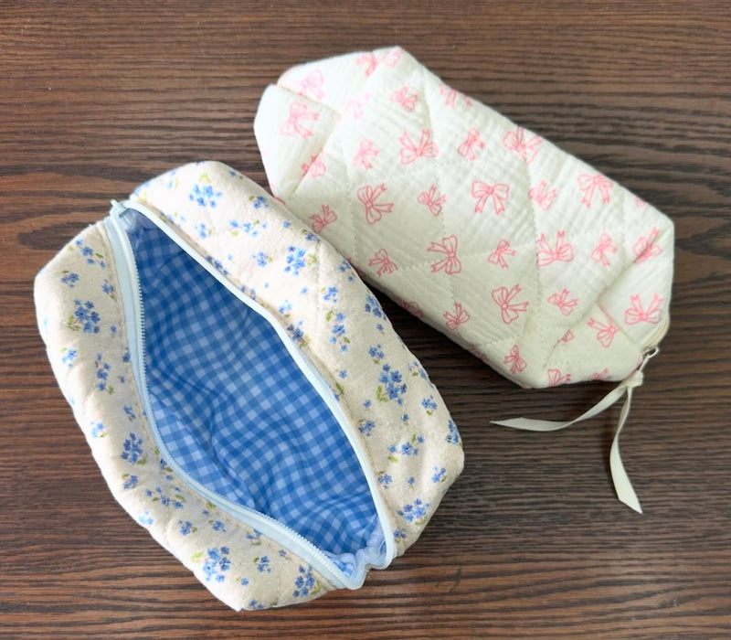 Blue Flowers Pouch