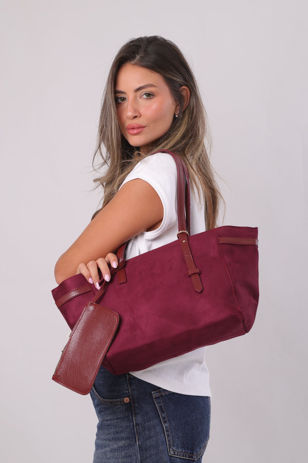 Odilia Bag - Suede Beetroot
