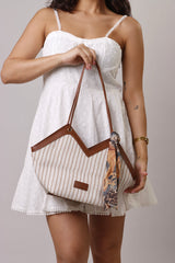 Polly Bag - White & Camel