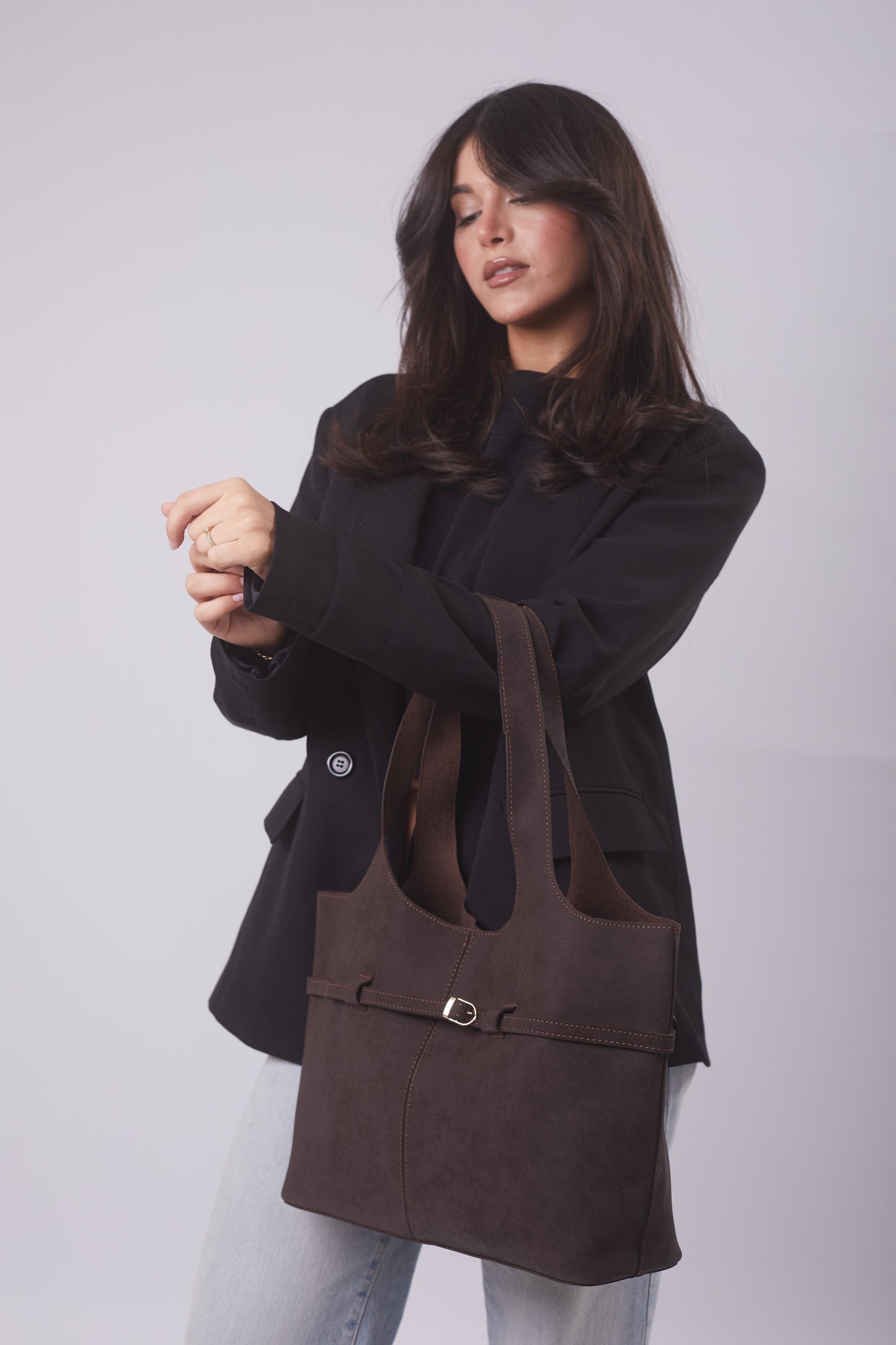 Addie Bag - Suede Brown